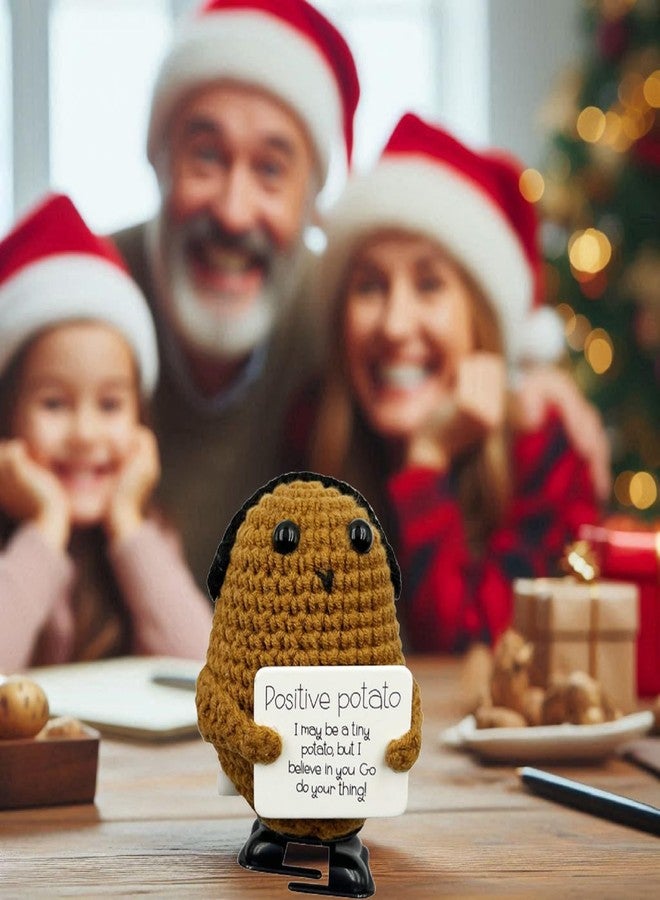 Stitch-Witch Hilarious White Elephant Gifts for Adults, Walking Potato Finished Crochet, Wind-up (Headset Potato) - Image 2